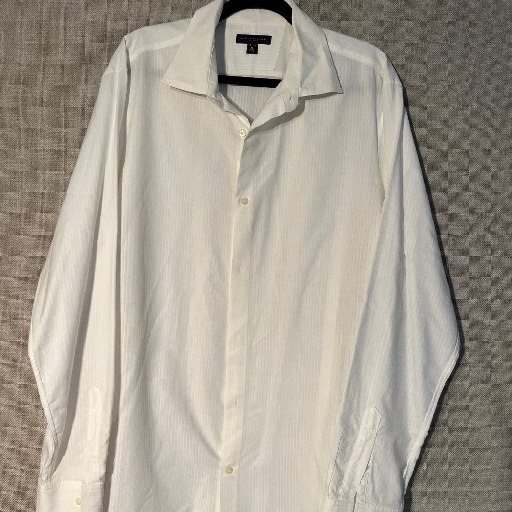 Banana Republic White Textured Shirt